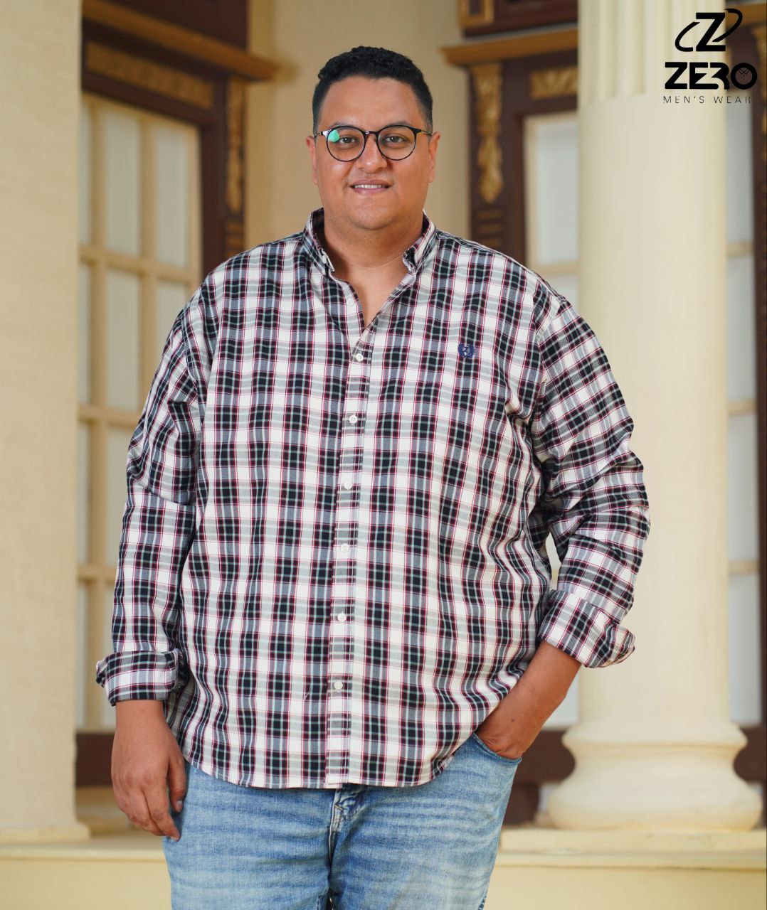 قميص كاروه قطن - بيج