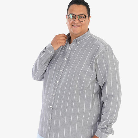 قميص مقلم  بيكة - رصاصى