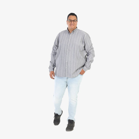 قميص مقلم  بيكة - رصاصى