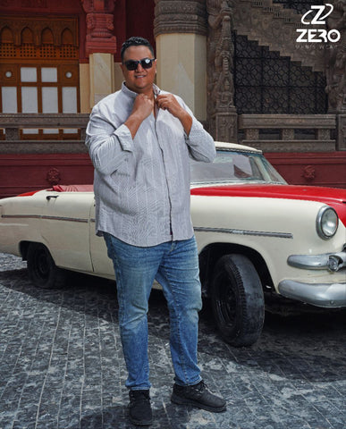 قميص مقلم بيكة -  بيج