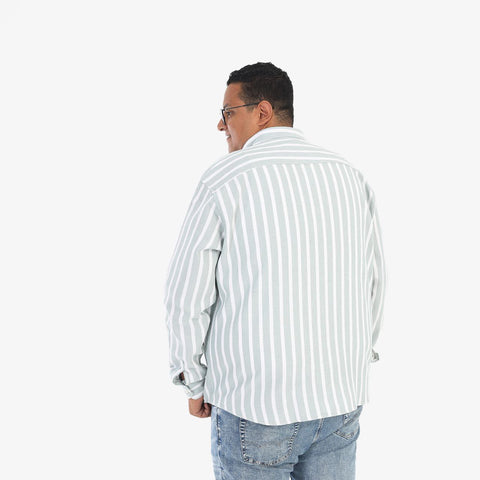 قميص مقلم بسكوتة  - اخضر