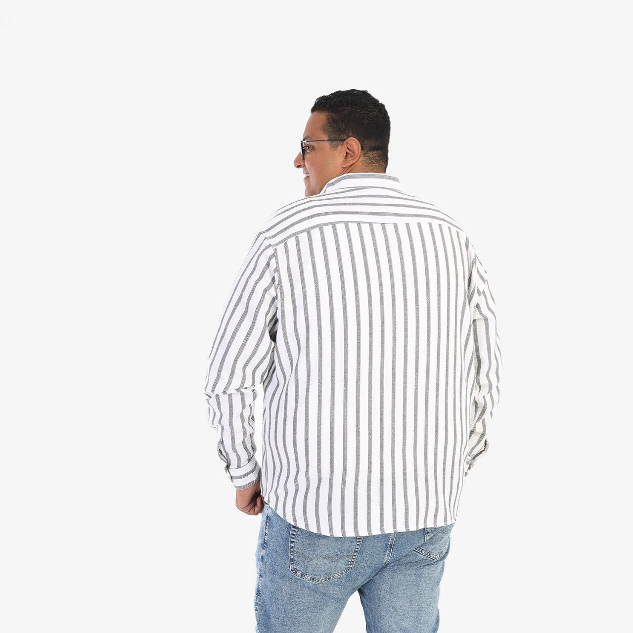 قميص مقلم بسكوتة - ابيض