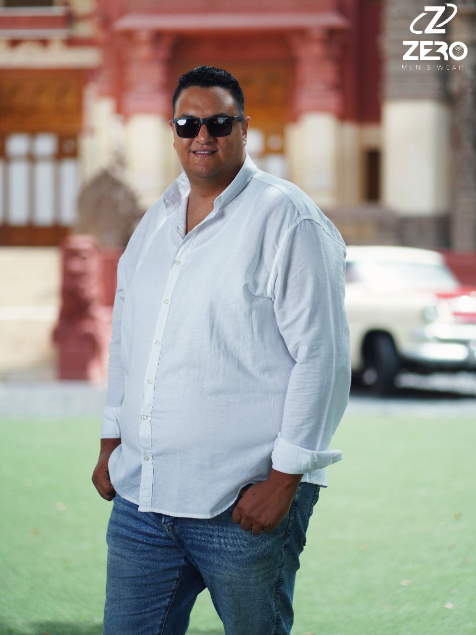 قميص كتان سادة ابيض