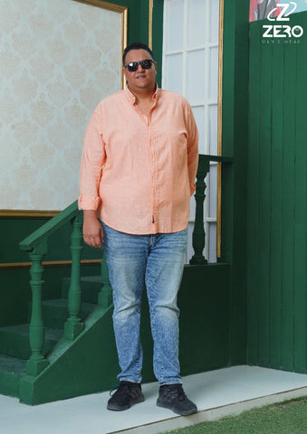 قميص كتان سادة - اورانج